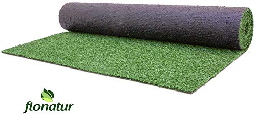 FLONATUR Moqueta Cesped Artificial 7 mm. Rollo 1x25 para Exterior e Interior, Niños y Perros. Varias medidas de rollos, para decorar suelos terraza, vallas de jardín, cercas de piscinas