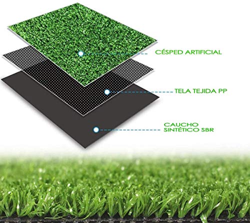 FLONATUR Moqueta Cesped Artificial 7 mm. Rollo 1x25 para Exterior e Interior, Niños y Perros. Varias medidas de rollos, para decorar suelos terraza, vallas de jardín, cercas de piscinas