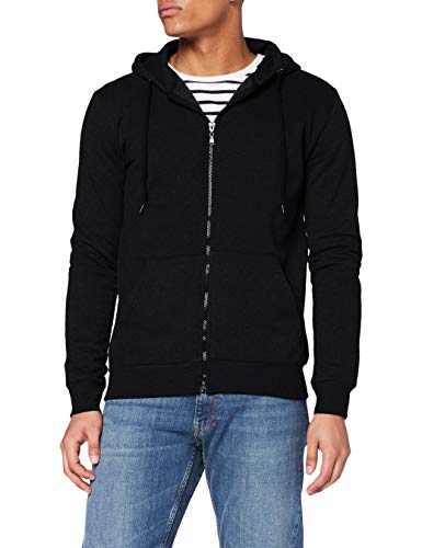 FM London Hyfresh Zipped Capucha, Negro (Black 01), Medium para Hombre