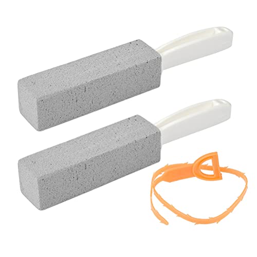 FOCCTS 3PCS Taza de Inodoro Piedra Pómez Corchos de Limpieza Piedra de Limpieza para Anillo de Agua Dura Quitar, Piscina, Plancha, Baldosa con Limpiador de Tubos