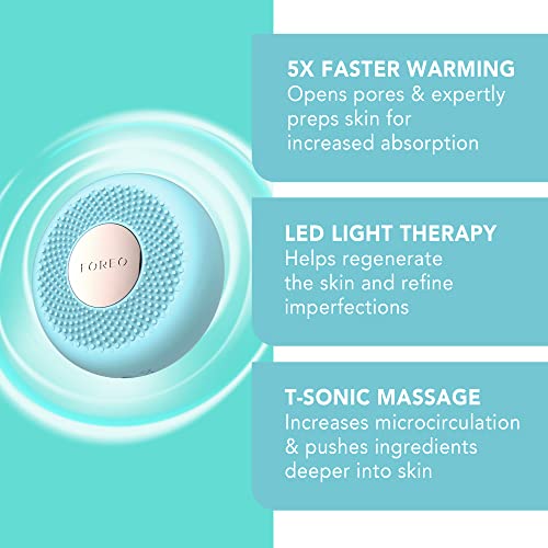 FOREO UFO mini 2 Mint, dispositivo de revitalización facial en 2 minutos con calor, masaje T-Sonic, luces LED de espectro completo, 2 años de garantía, para mascarillas UFO seleccionadas