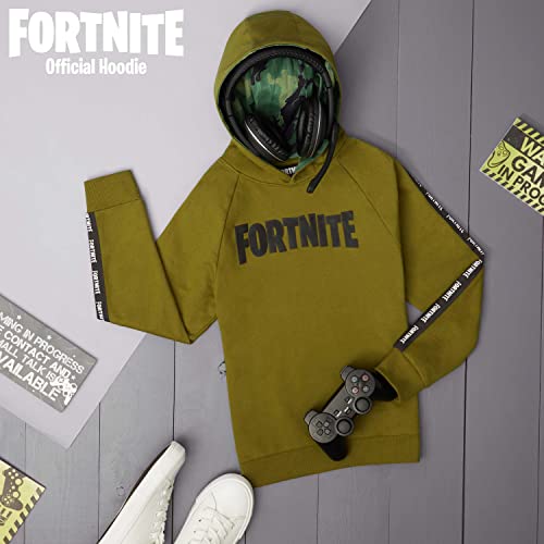 Fortnite Sudadera Niño, Ropa para Niño De Videojuego, Sudadera con Capucha para Niños, Gamer Regalos 7-15 Años (7-8 años, Caqui)