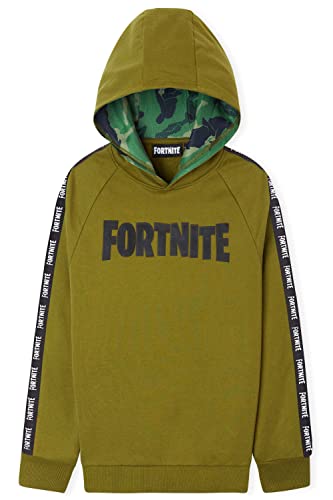 Fortnite Sudadera Niño, Ropa para Niño De Videojuego, Sudadera con Capucha para Niños, Gamer Regalos 7-15 Años (7-8 años, Caqui)