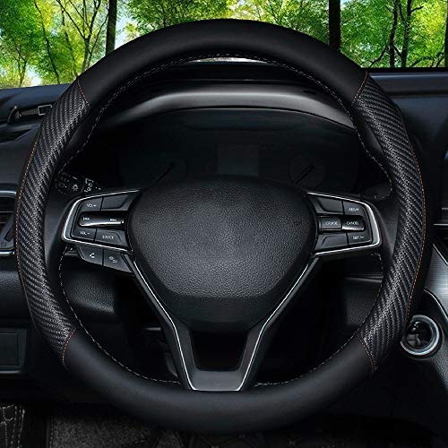 FREESOO Funda Volante Coche Cubierta de Volante de Cuero de Microfibra Antideslizante Suave Universal 37-38 cm Automóvil Adecuado para Todas las Estaciones Elegante