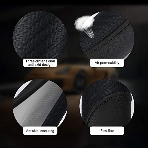 FREESOO Funda Volante Coche Cubierta de Volante de Cuero de Microfibra Antideslizante Suave Universal 37-38 cm Automóvil Adecuado para Todas las Estaciones Elegante