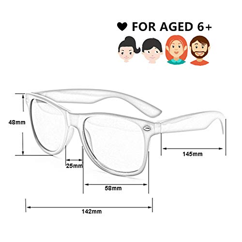 FSMILING Nerd - Gafas de sol para fiestas, divertidas, retro, neón, unisex, para fiestas, varios colores, 17*28*3.5CM