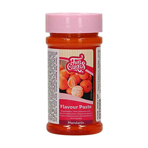 FunCakes Aroma en Pasta Mandarina: aroma para alimentos, gran sabor, perfecto para la decoración de tartas, apto para rebozados y rellenos. 120 g.