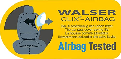 Funda de asiento para automóvil WALSER Hastings, fundas de asiento para automóvil, juego completo, 2 fundas de asiento delanteras, 1 funda de asiento trasera negra/gris 11807