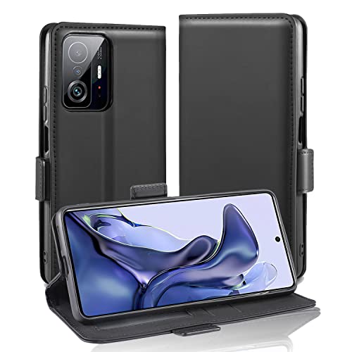 Funda para Xiaomi Mi 11T/Mi 11T Pro 5G, TuFun Premium Flip Folio Carcasa Soporte Plegable con Cierre Magnético y Ranuras para Tarjetas Carcasa Tarjetas Protección - Negro