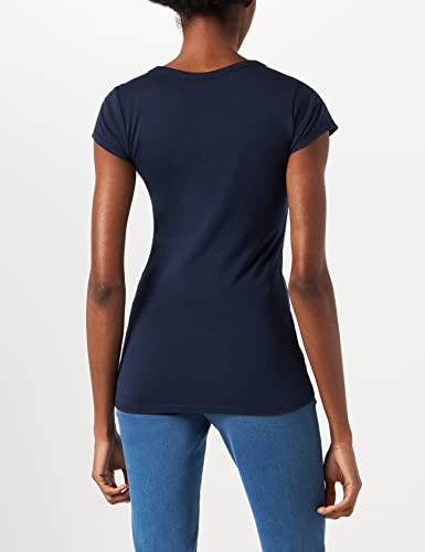 G-STAR RAW Eyben V-Neck Slim Camiseta, Mujer, Azul (Sartho Blue), S