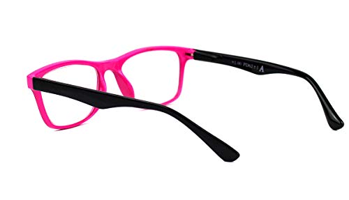 Gafas de Lectura Vista Cansada Presbicia, Gafas de Hombre y Mujer Unisex con Montura de Pasta, Bisagras de Resorte, Para Leer, Ver de Cerca (Rosa, 300)