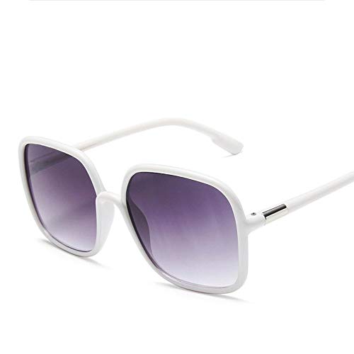 Gafas De Sol Gafas De Sol Clásicas De Moda para Mujer, Hombres Y Mujeres, Gafas De Sol De Plástico con Montura Grande Y Retro, Gafas De Sol para Exteriores De Playa para Mujer, Color Blanco