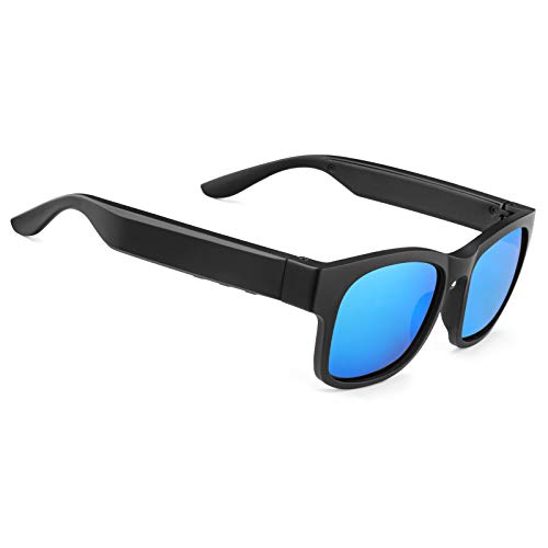 Gafas de sol inteligentes de audio polarizadas UV400 con oído abierto Bluetooth, para escuchar música, hacer llamadas de teléfono (A12Pro-Azul)