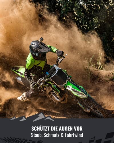 Gafas MX de cross Rocket de Two-X, con cristal tintado gris antiarañazos y protección de nariz, para motocross o enduro