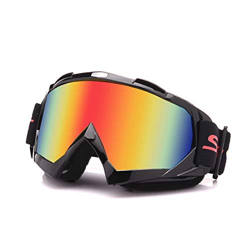 Galatée Motocross Vidrios a Prueba de Viento UV Goggle para Esquí, Patinaje, Escalada, Camping, Carreras, Gafas para el Polvo, Resistentes al Viento (Lente color - marco negro)