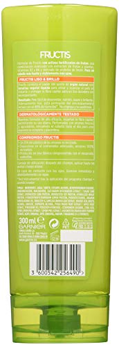 Garnier Fructis Liso & Brillo Acondicionador Fortificante que Alisa y Protege, con Keratina Vegetal Líquida y Aceite de Argán - 300 ml