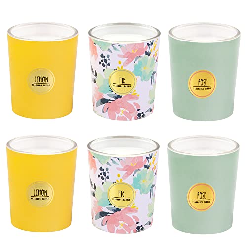 GEEKEO Velas Aromáticas,6 Piezas 7.5 oz Velas Perfumadas Velas Aromaticas para Regalo Velas Perfumadas para Regalar Regalos Mujer Regalos Originales Ppara Mujer Alivia el Estrés Relajación Fiesta