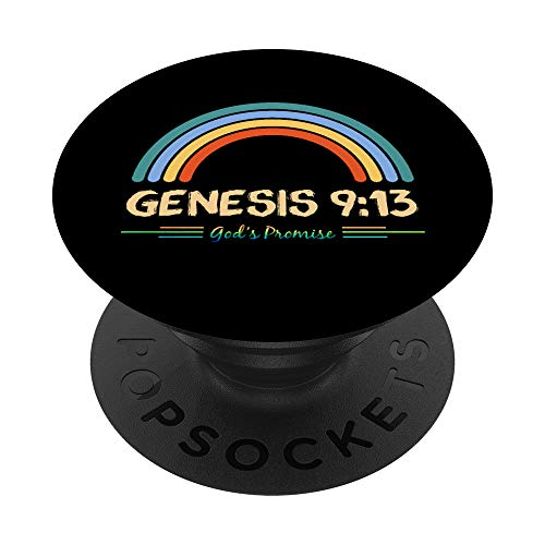 Génesis 9:13 La promesa de Dios fielmente Arco iris versículo de la Biblia PopSockets PopGrip Intercambiable