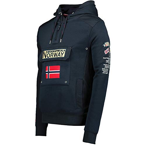 Geographical Norway GYMCLASS Men - Sudadera Capucha Bolsillos Hombre - Chaqueta Casual Hombres Abrigo - Camisetas Camisa Manga Larga - Hoodie Deportiva Regular Fitness Jacket Tops (Marina L)