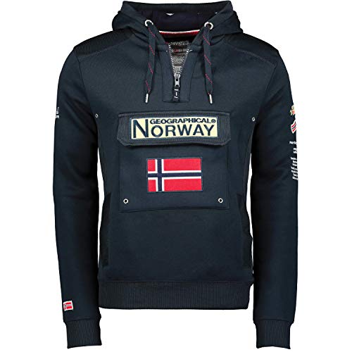 Geographical Norway GYMCLASS Men - Sudadera Capucha Bolsillos Hombre - Chaqueta Casual Hombres Abrigo - Camisetas Camisa Manga Larga - Hoodie Deportiva Regular Fitness Jacket Tops (Marina L)