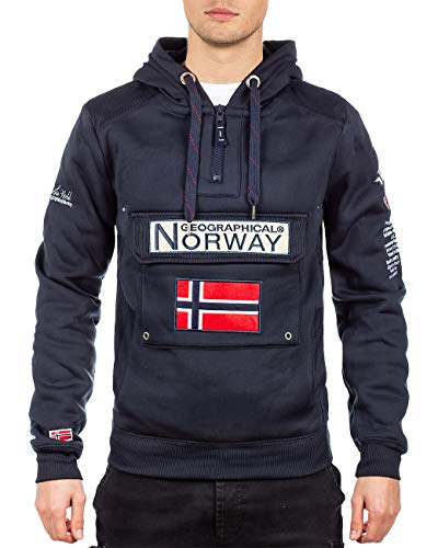 Geographical Norway Sudadera con capucha para hombre azul marino S