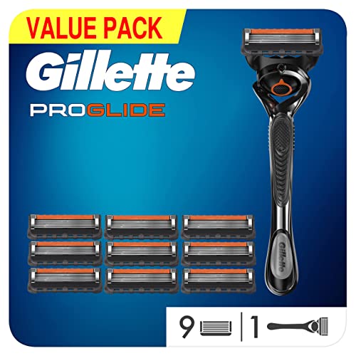 Gillette ProGlide Maquinilla De Afeitar Para Hombre, Con 5 Hojas Antifricción Para Un Afeitado Apurado Y Duradero + 9 Cuchillas de Recambio