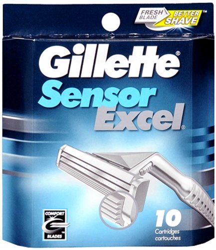 Gillette SENSOR EXCEL - Cartuchos de recambio (10 cartuchos de cuchilla de afeitar)