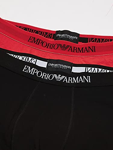 Giorgio Armani 111610cc722 Underwear, Multicolor (White/Red/Black), Medium (Tamaño del Fabricante:M) (Pack de 3) para Hombre