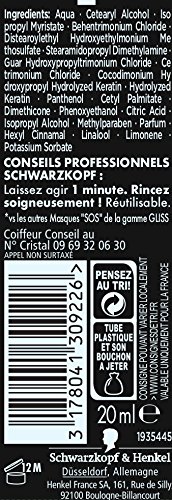 Gliss Schwarzkopf Ultimate Repair Máscara SOS Sérum de 20 ml – Juego de 3 unidades