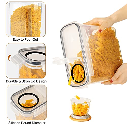 GoMaihe Botes Cocina, 6×2.5L Piezas de Recipiente de Botes Cocina Almacenaje de Plástico de Alimentos Sellados con Tapa, Se Utiliza para Almacenar Cereales Arroz, Harina, Etc