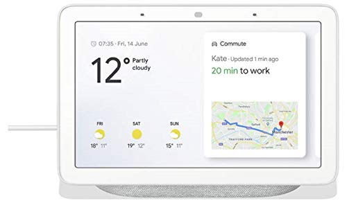 Google Nest Hub - Pantalla inteligente (11,8 x 17,85 x 6,73 cm), color tiza