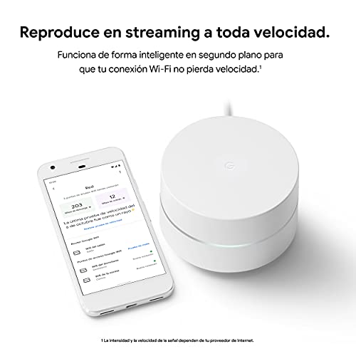 Google Wifi - Enrutador de malla, paquete, juego de 3, para una conexión confiable, cobertura de hasta 85 m² cuadrados por punto