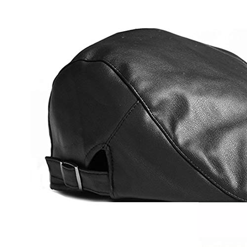 Gorra Piel para Hombre Estilo Newsboy Gorra Invierno de Hombre Boina Piel Hombre con Orejeras,Gorra Tipo Boina Primavera Otoño Invierno para Hombre,Ajustable