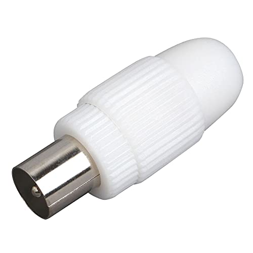 Greluma 7 x Macho + 7 x Hembra Adaptador de Conector Coaxial Aéreo de TV Blanco