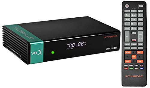 GTMEDIA V8X DVB-S / S2 / S2X Decodificador de Receptor de TV Satelital Digital con Wi-Fi Incorporado /1080P Full HD / FT Soporte CC CAM, Youtube, Ranura para Tarjeta CA, Biss Auto Roll