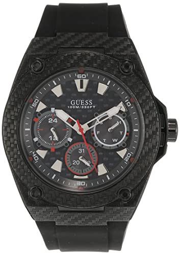 Guess Reloj Cronógrafo para Hombre de Cuarzo con Correa en Silicona W1048G2