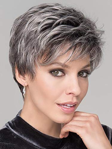 HAIRCUBE Pelucas de pelo humano de peluca natural corta para mujer pelucas de pelucas de pelucas gris a blanco para blanco