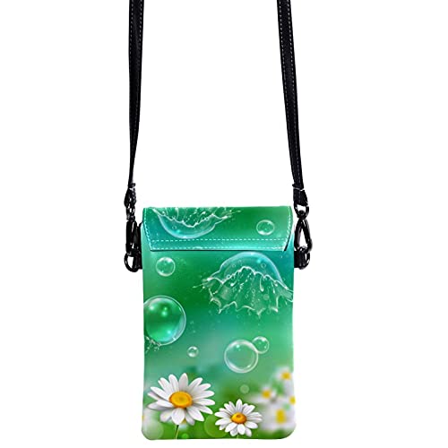 Haminaya Bolso Bandolera para Celular Pequeño para Mujer Pompas De Jabón Manzanilla Bolso Bandolera Mini Multifunción Chicas Señoras Bolso del Monedero del Teléfono Celular 19x12x2cm