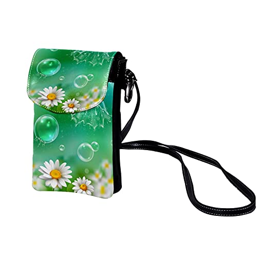 Haminaya Bolso Bandolera para Celular Pequeño para Mujer Pompas De Jabón Manzanilla Bolso Bandolera Mini Multifunción Chicas Señoras Bolso del Monedero del Teléfono Celular 19x12x2cm