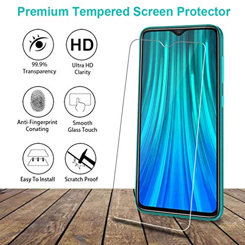 Hanbee Cristal Templado Xiaomi Redmi Note 8 Pro [3 Unidades], Protector Pantalla Xiaomi Redmi Note 8 Pro, Alta Definicion, Protector Pantalla Xiaomi Redmi Note 8 Pro