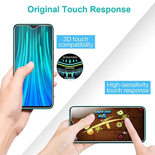 Hanbee Cristal Templado Xiaomi Redmi Note 8 Pro [3 Unidades], Protector Pantalla Xiaomi Redmi Note 8 Pro, Alta Definicion, Protector Pantalla Xiaomi Redmi Note 8 Pro