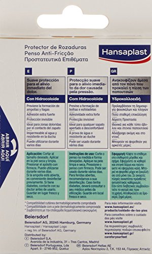 Hansaplast Protector de rozaduras, apósitos adhesivos para un alivio inmediato del dolor, tiritas transparentes anti rozaduras y anti ampollas, 1 x 2 unidades