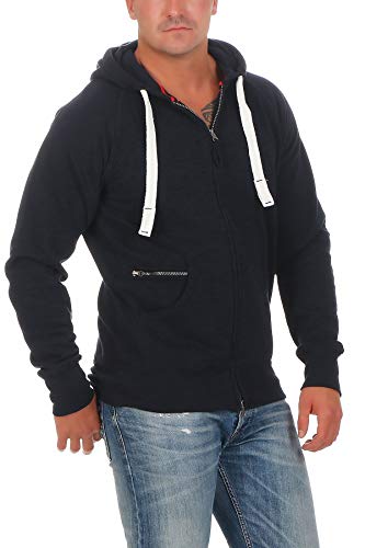 Happy Clothing – sudadera para hombre con capucha – tallas especiales 2XL 3XL, 4XL, 5XL azul oscuro XXXXXL