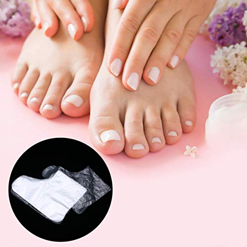 Healifty Botines Desechables de Plástico Transparente Revestimientos de Baño de Parafina para Pedicura de Pies Tratamiento de Cera para SPA Caliente Terapia Térmica Más Gruesa 200 Piezas