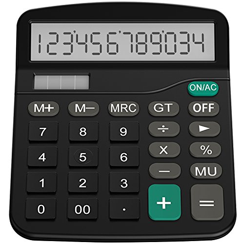 Helect H1001- Calculadora Básica, Energía Solar, Negro