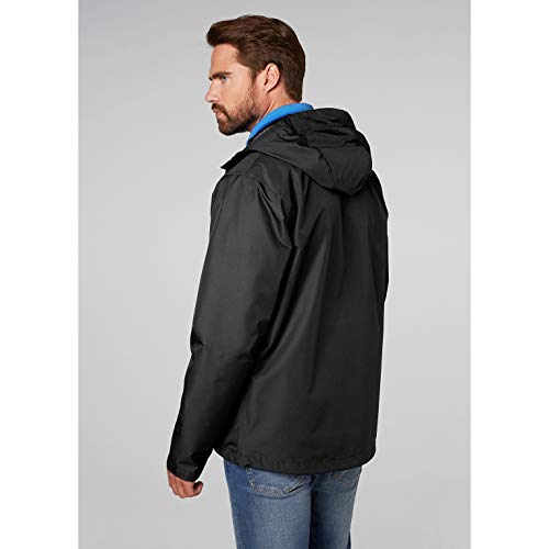 Helly Hansen Seven J Chaqueta Impermeable con Forro de Secado rápido, Cortaviento y Transpirable para Hombre y para Uso Diario, Negro, XL