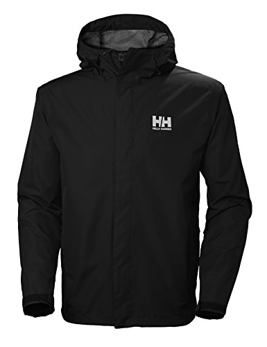 Helly Hansen Seven J Chaqueta Impermeable con Forro de Secado rápido, Cortaviento y Transpirable para Hombre y para Uso Diario, Negro, XL