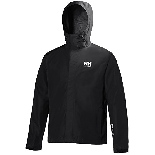 Helly Hansen Seven J Chaqueta Impermeable con Forro de Secado rápido, Cortaviento y Transpirable para Hombre y para Uso Diario, Negro, XL