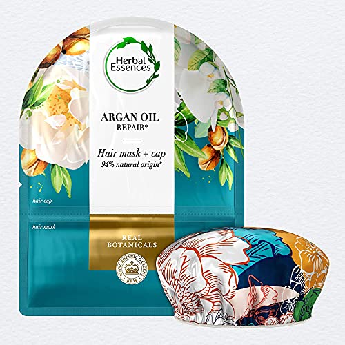 Herbal Essences Mascarilla Pelo Pack + Gorro De Ducha Reutilizable, Mascarilla Paraiso de Hidratación, Mascarilla Doma el Encrespamiento