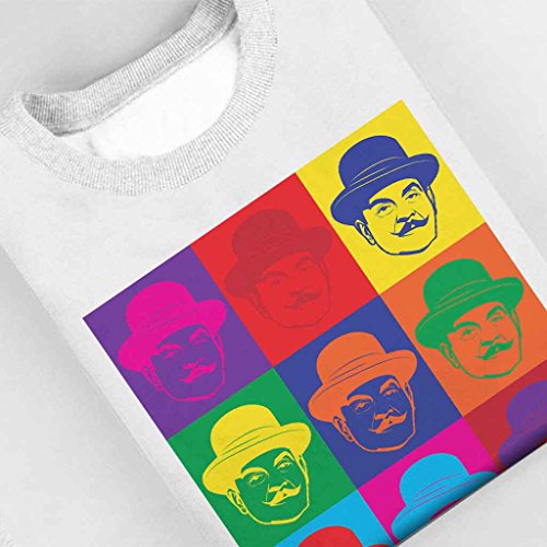 Hercule Poirot Andy Warhol - Sudadera para Mujer Blanco Blanco S